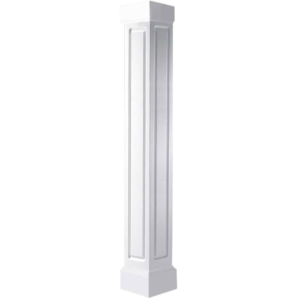 Ekena Millwork Craftsman Classic Square Non-Tapered Raised Panel Column w/ Mission Capital & Mission Base EC1209ENRMIMI - main